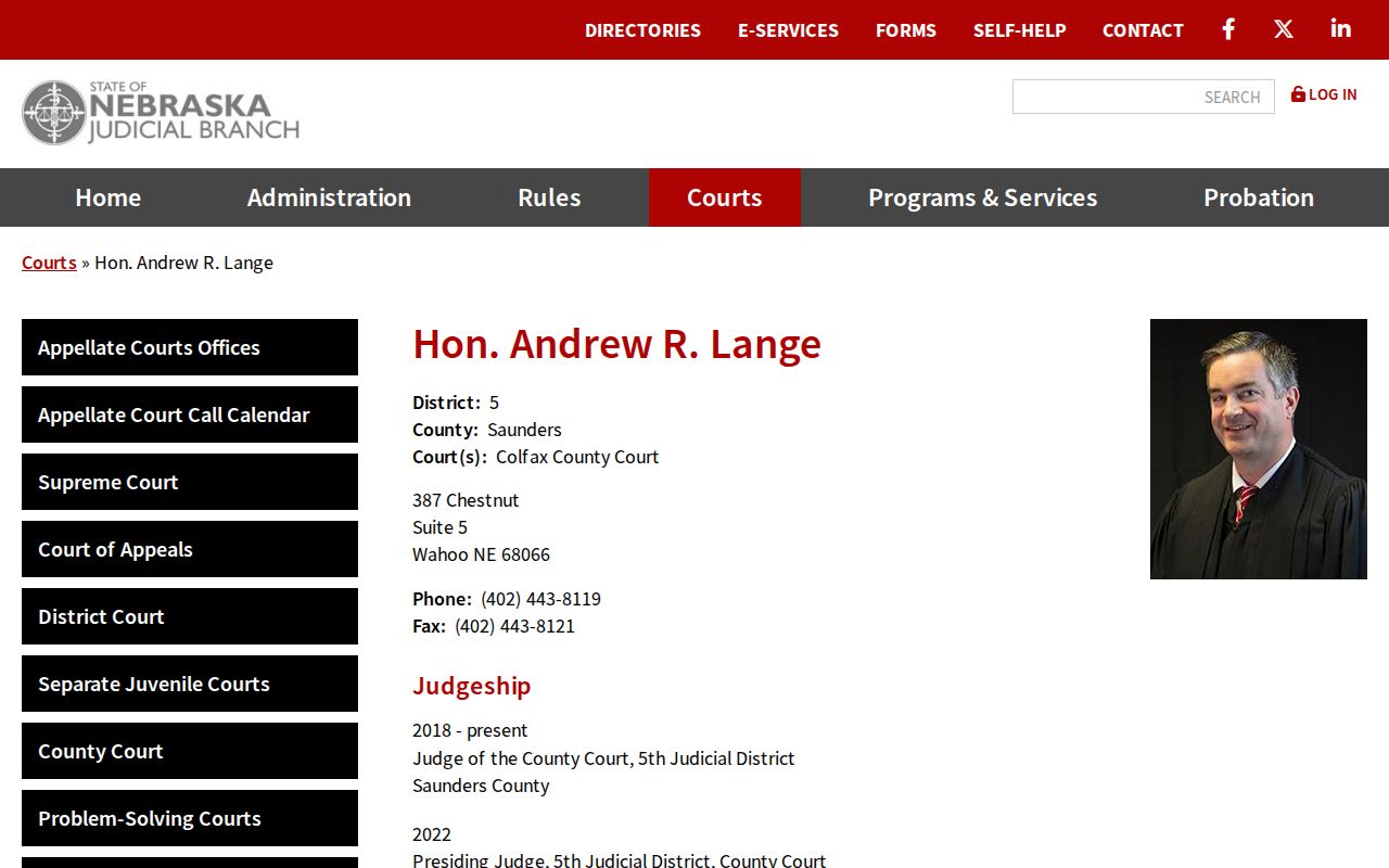 Colfax County criminal docket County Court judge profile