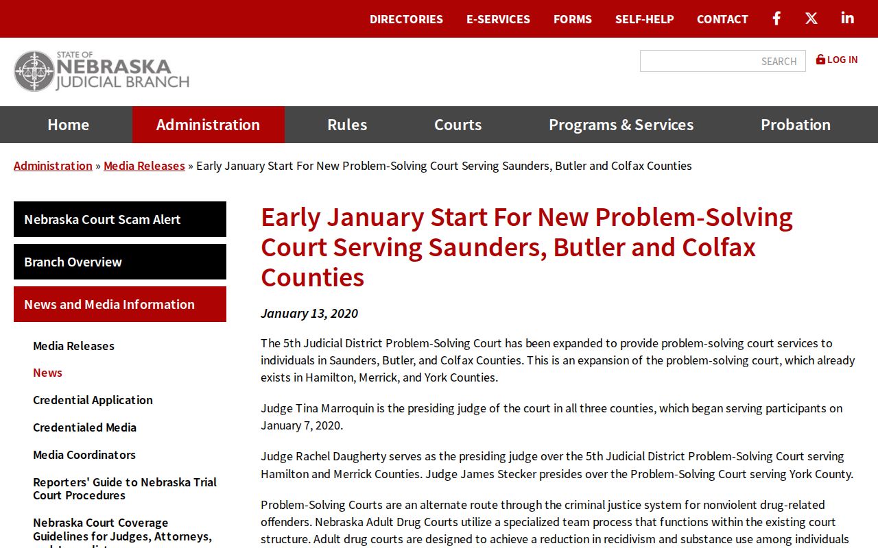 Howells court docket context through Fifth Judicial District problem-solving court announcement
