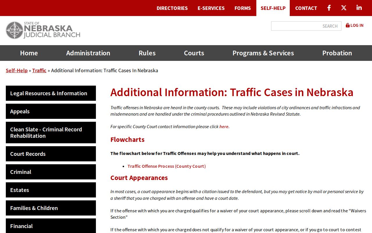 Colfax County traffic court records Nebraska traffic case information